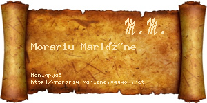 Morariu Marléne névjegykártya